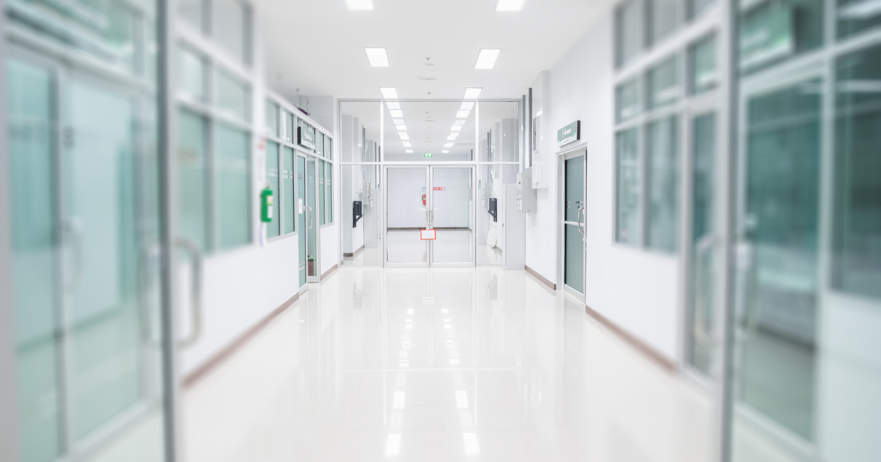 A photo of an empty, modern looking health care clinic. 