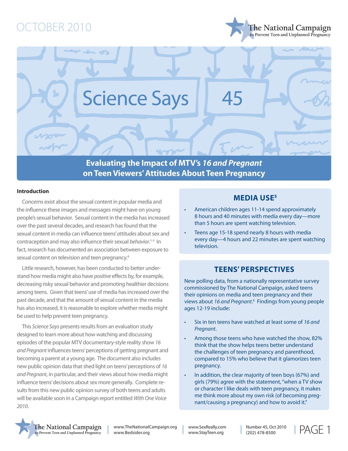 Science Says #45: Evaluating the Impact of MTV’s 16 and Pregnant on Teens' Attitudes about Teen Pregnancy