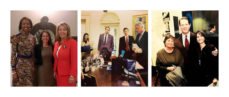 Three photos of Andrea Kane at various events. 