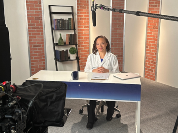 Dr. Raegan, CEO of Power to Decide films a video combating mis- and disinformation about birth control.